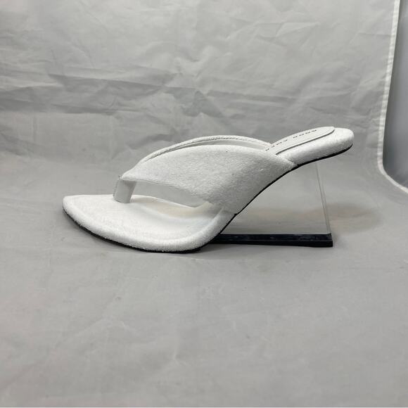 Good American White Terry Lucite Wedge Heels Women 10 - Picture 3 of 16